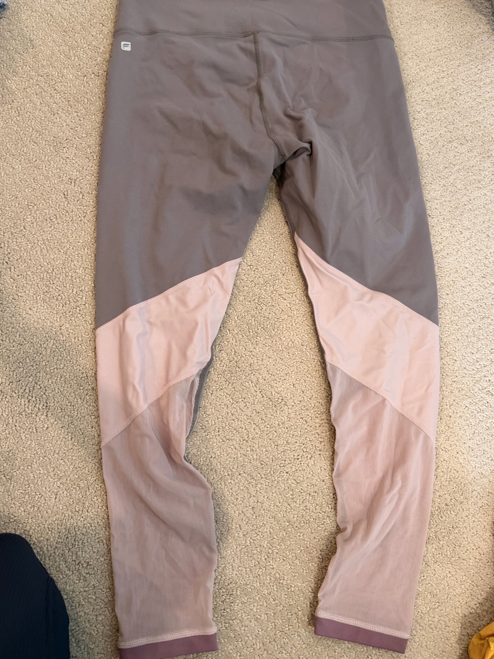 Fabletics Two-Tone Mauve and Blush Leggings